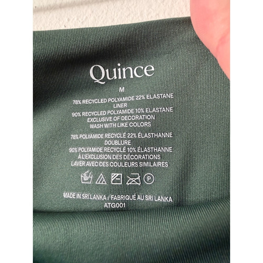 Quince Italian High-Rise Bikini Bottom M Palm Green NEW - Picture 4 of 7